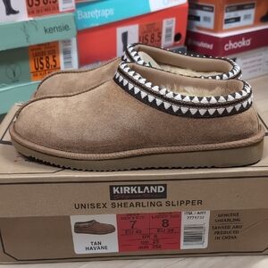 Kirkland Signature Tan Havane Unisex  Shearling Slippers